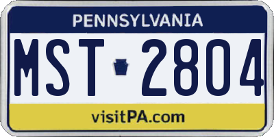 PA license plate MST2804