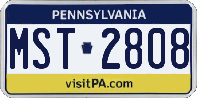 PA license plate MST2808