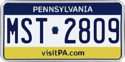 PA license plate MST2809