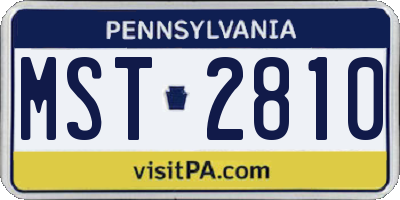 PA license plate MST2810
