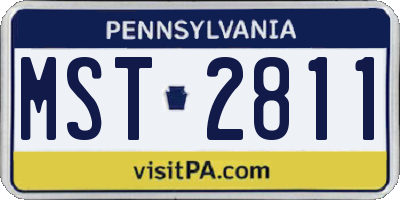 PA license plate MST2811