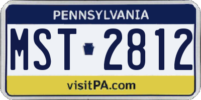 PA license plate MST2812