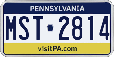 PA license plate MST2814