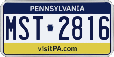 PA license plate MST2816