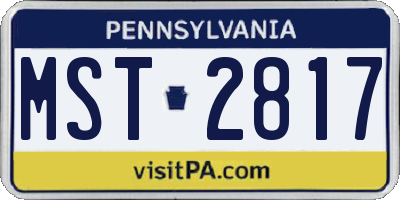 PA license plate MST2817