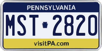 PA license plate MST2820