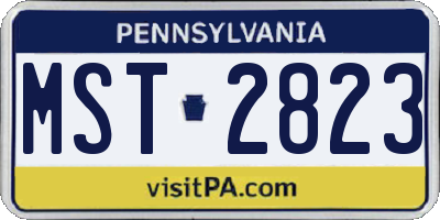 PA license plate MST2823