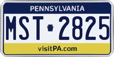 PA license plate MST2825
