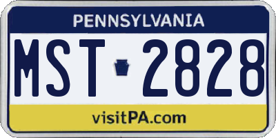 PA license plate MST2828