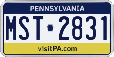 PA license plate MST2831