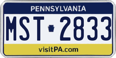 PA license plate MST2833