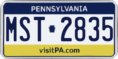 PA license plate MST2835