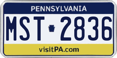 PA license plate MST2836