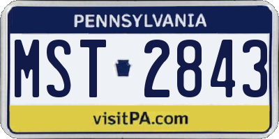 PA license plate MST2843