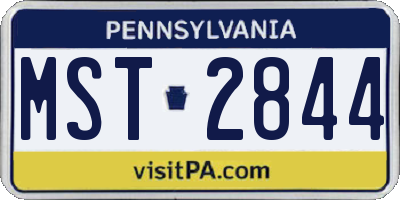 PA license plate MST2844