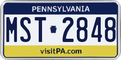 PA license plate MST2848