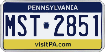PA license plate MST2851