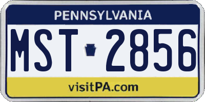 PA license plate MST2856