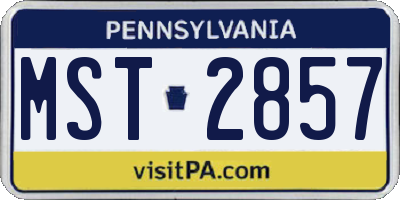 PA license plate MST2857