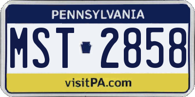 PA license plate MST2858