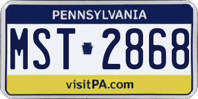 PA license plate MST2868