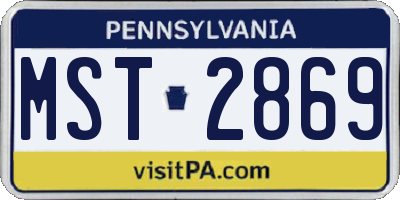PA license plate MST2869