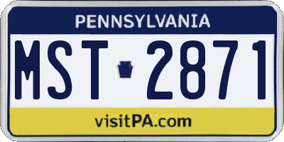 PA license plate MST2871