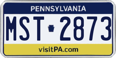 PA license plate MST2873