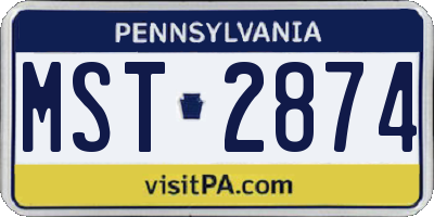 PA license plate MST2874
