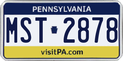 PA license plate MST2878