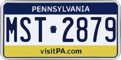PA license plate MST2879