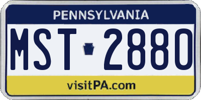 PA license plate MST2880