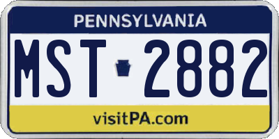 PA license plate MST2882