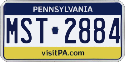 PA license plate MST2884