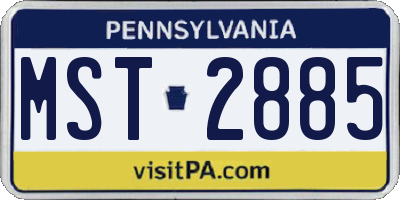 PA license plate MST2885