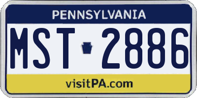PA license plate MST2886