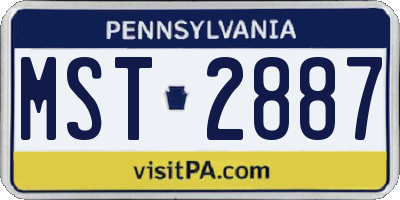 PA license plate MST2887