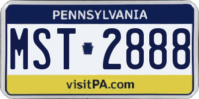 PA license plate MST2888