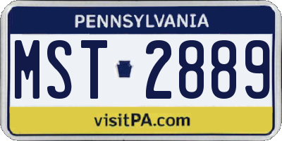 PA license plate MST2889
