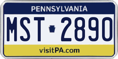 PA license plate MST2890