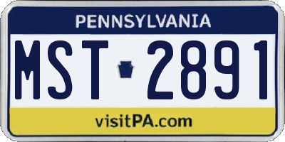 PA license plate MST2891