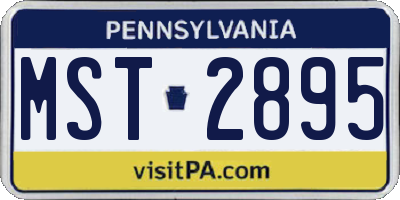 PA license plate MST2895
