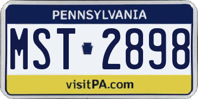 PA license plate MST2898