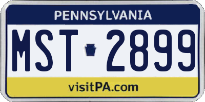 PA license plate MST2899
