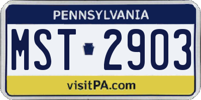 PA license plate MST2903