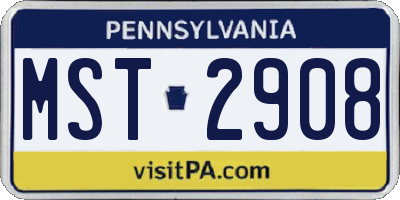 PA license plate MST2908
