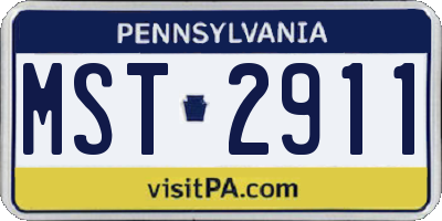 PA license plate MST2911