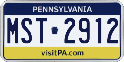 PA license plate MST2912