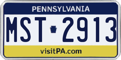 PA license plate MST2913