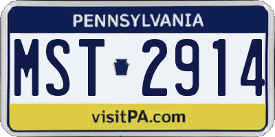 PA license plate MST2914